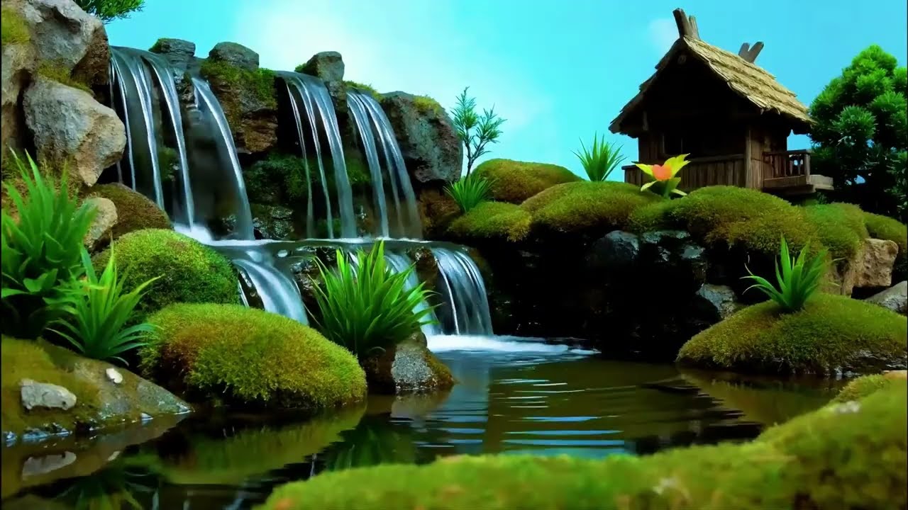 🌿 Relaxing Zen Garden Waterfall 💧 Peaceful Nature Sounds & Ambient Music for Deep Sleep