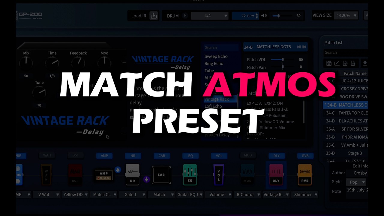 MATCH ATMOS Preset ⚡️ Valeton GP200