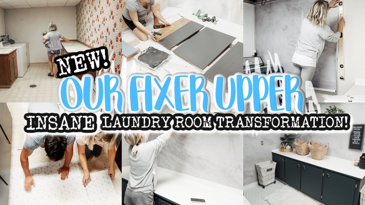 RENOVATING OUR RANCH FIXER UPPER | INSANE LAUNDRY ROOM TRANSFORMATION | BEFORE AND AFTER!