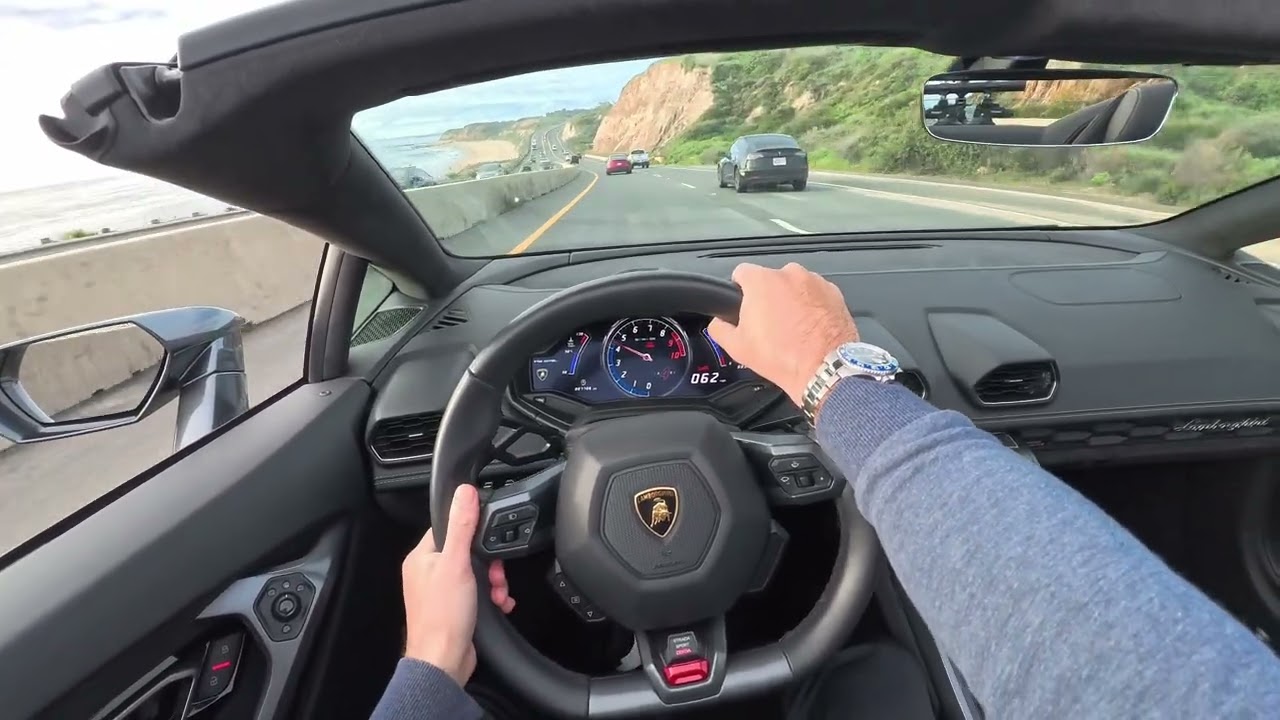 Lamborghini Huracan Spyder POV Driving | Pulls and Exhaust Sounds From Laguna Beach To Crystal Cove