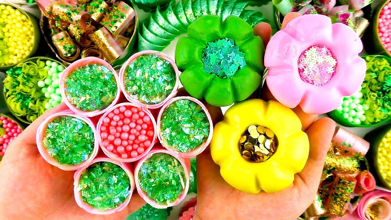 SPRING BREATH★ASMR soap boxes with starch and glitter★Clay cracking★Soap roses, cones, balls★