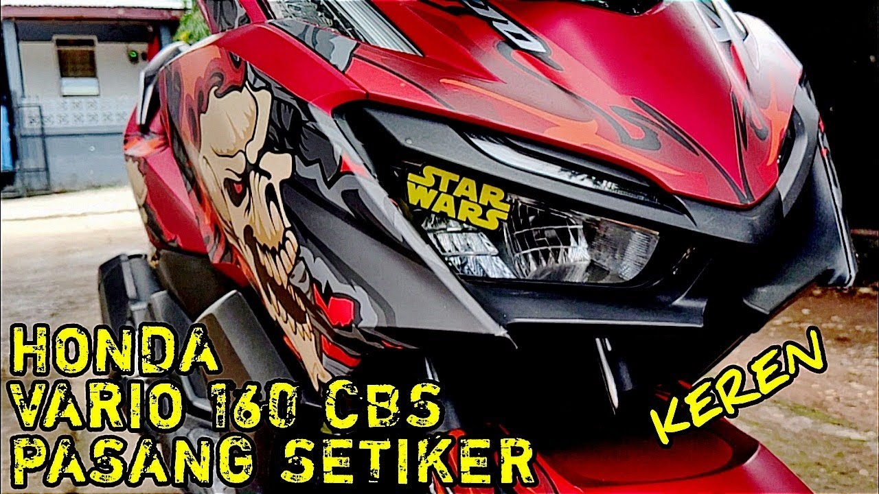 Proses Pemasangan Setiker Vario 160 Cbs Warna Merah Doff