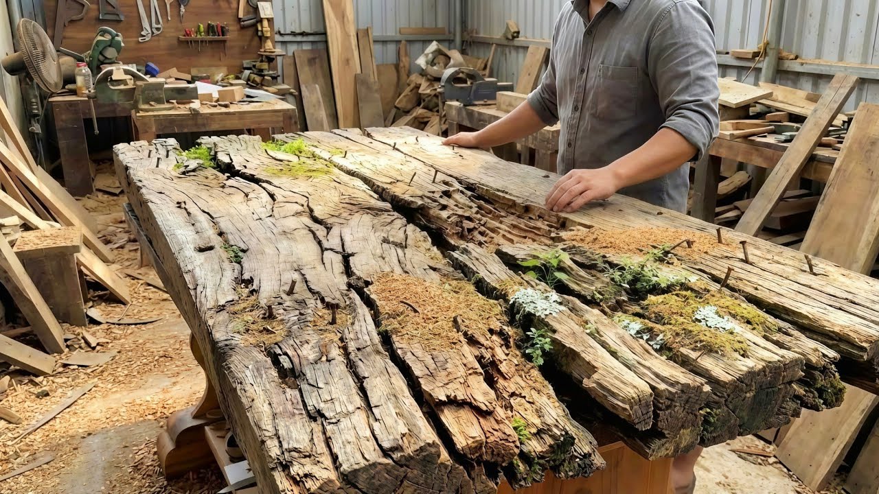 Wood Industry SHOCKED! No One Thought This Trash Wood Could Turn into a Beautiful Table