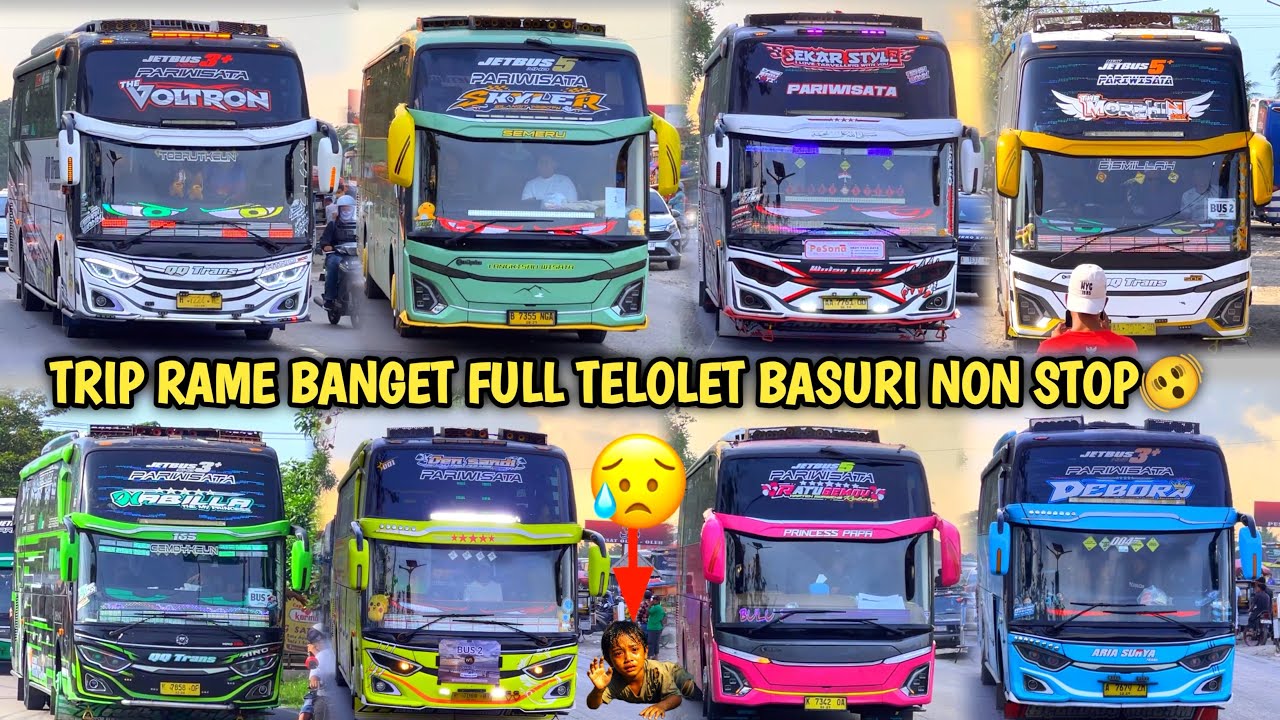 RAME FULL BUS TELOLET BASURI🥳 Hunting Bus Trip Anyer  Di Pusat Oleh Oleh CM7👏