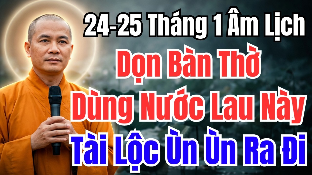 24-25 THÁNG 1 ÂM LỊCH : DỌN BÀN THỜ MÀ DÙNG NƯỚC NÀY LAU, ĐUỔI TÀI LỘC RA KHỎI NHÀ