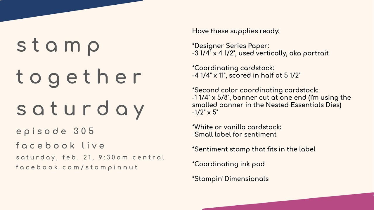 Stamp Together Saturday Episode 305:  2/21/26
