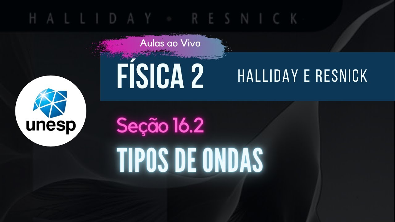 16.2 - Tipos de Ondas | Halliday | Aula Ao Vivo - UNESP