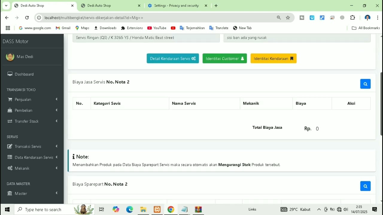 NEW PROGRAM KASIR BENGKEL ONLINE BISA SEMUA DEVICE