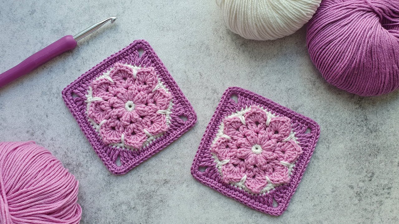 Look! Lovely crochet granny square. Crochet.