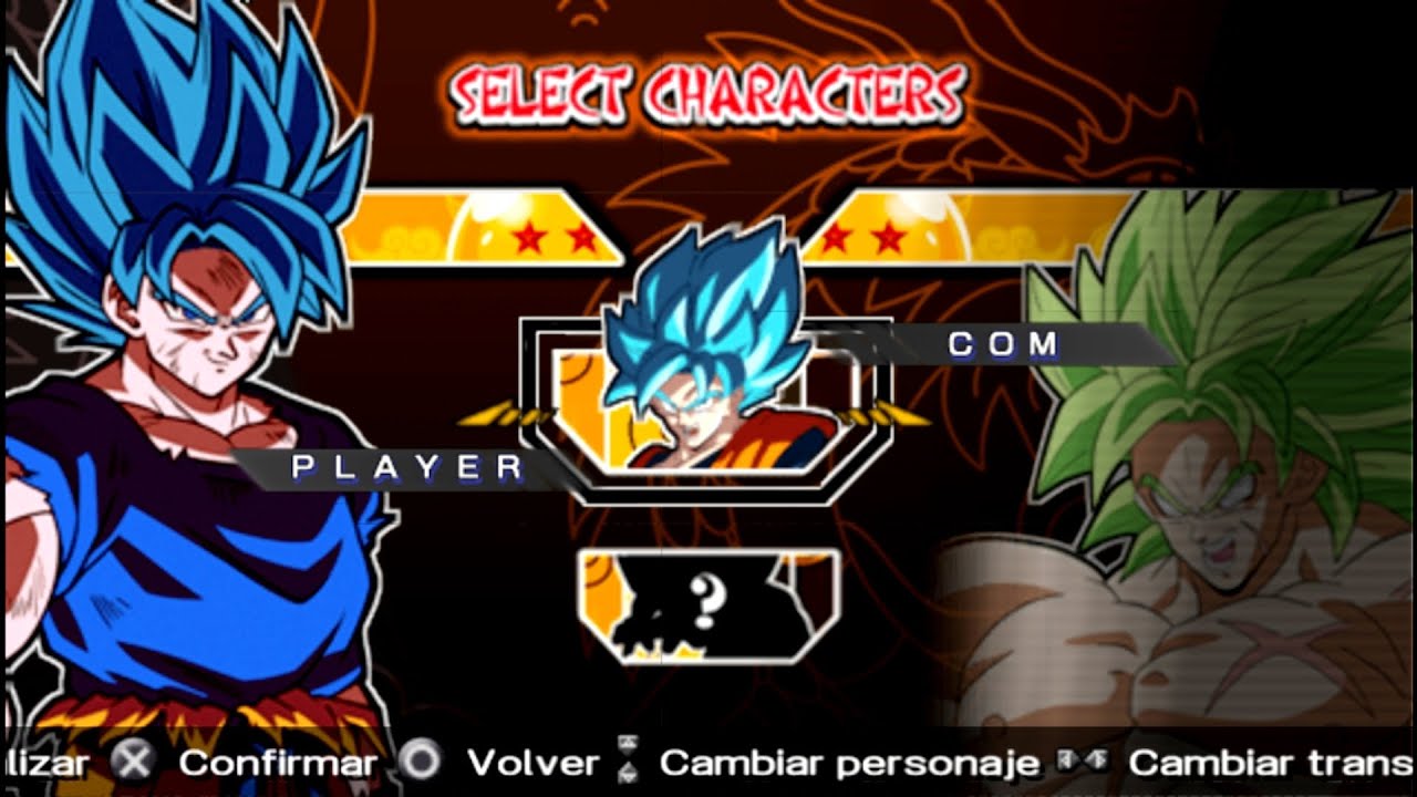 New mod dragonballz shin budokai 2 with ultra graphic psp and new tansformation characters