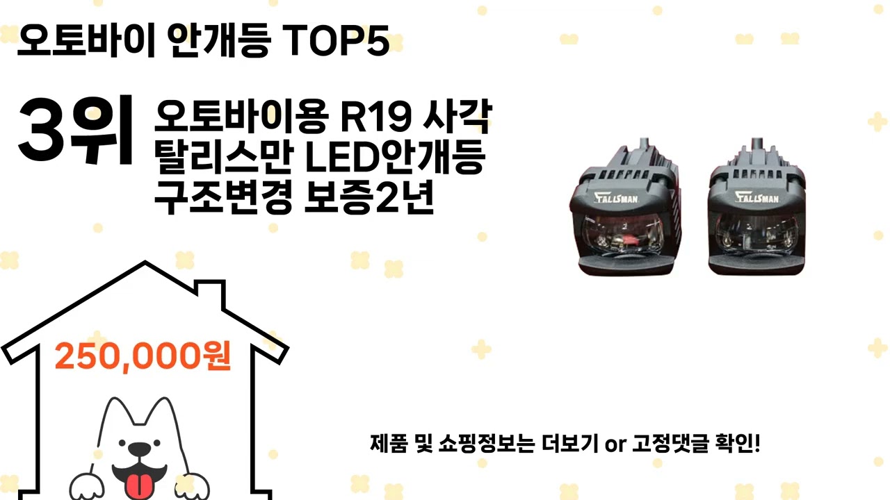 오토바이 안개등 돈 아깝지 않은 가성비 추천 상품 Top5