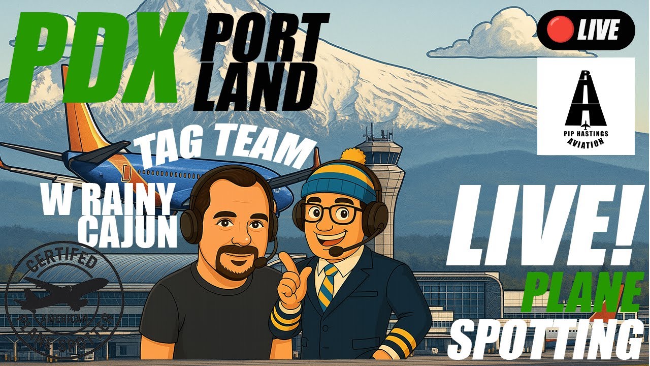 🔴LIVE PDX Portland International Airport Plane Spotting:TAG TEAM With Rainy Cajun Planespotting