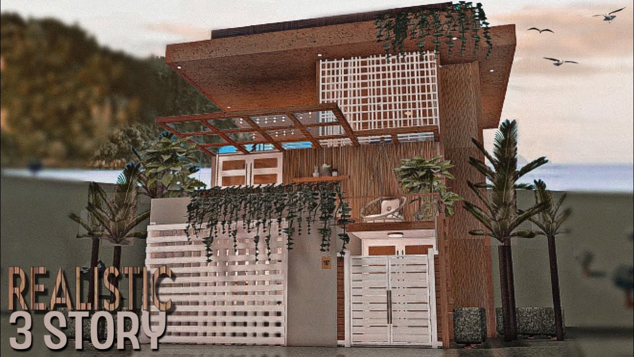 REALISTIC 3 story-house | BLOXBURG HOUSE BUILD ♡