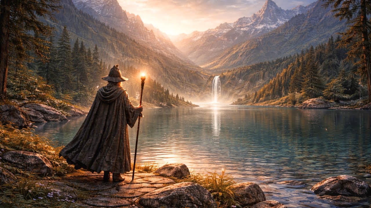 Path of the Wizard: Still Waters of the Mountain Lake | Calm Medieval Fantasy Ambient