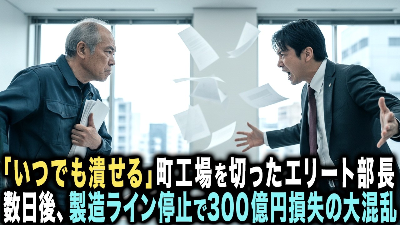 「町工場なんていつでも潰せる」取引停止を通告した大手企業の部長。数日後、主力製造ラインが停止し損失300億円に…