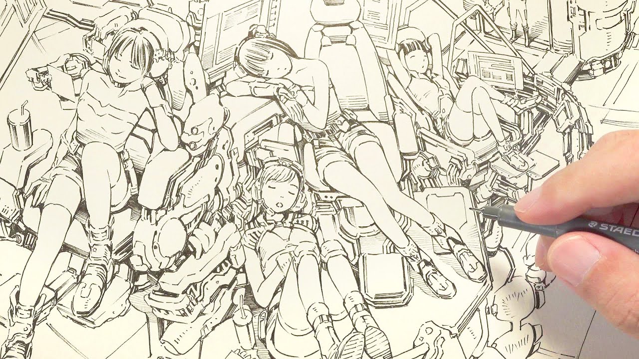 Sketchbook : 謎のコクピットで一休み　Break time
