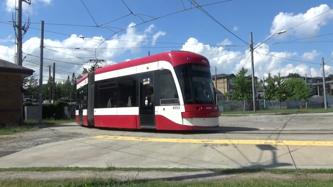 TTC Flexity Outlook #4553 arrives at Long Branch Loop