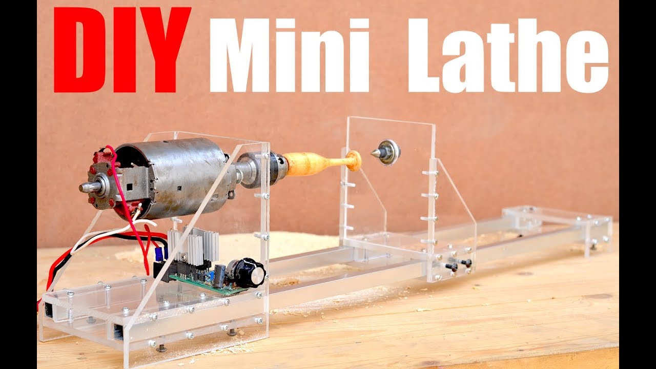 How to make a Mini Lathe Machine (Homemade Lathe/Wood Turner)