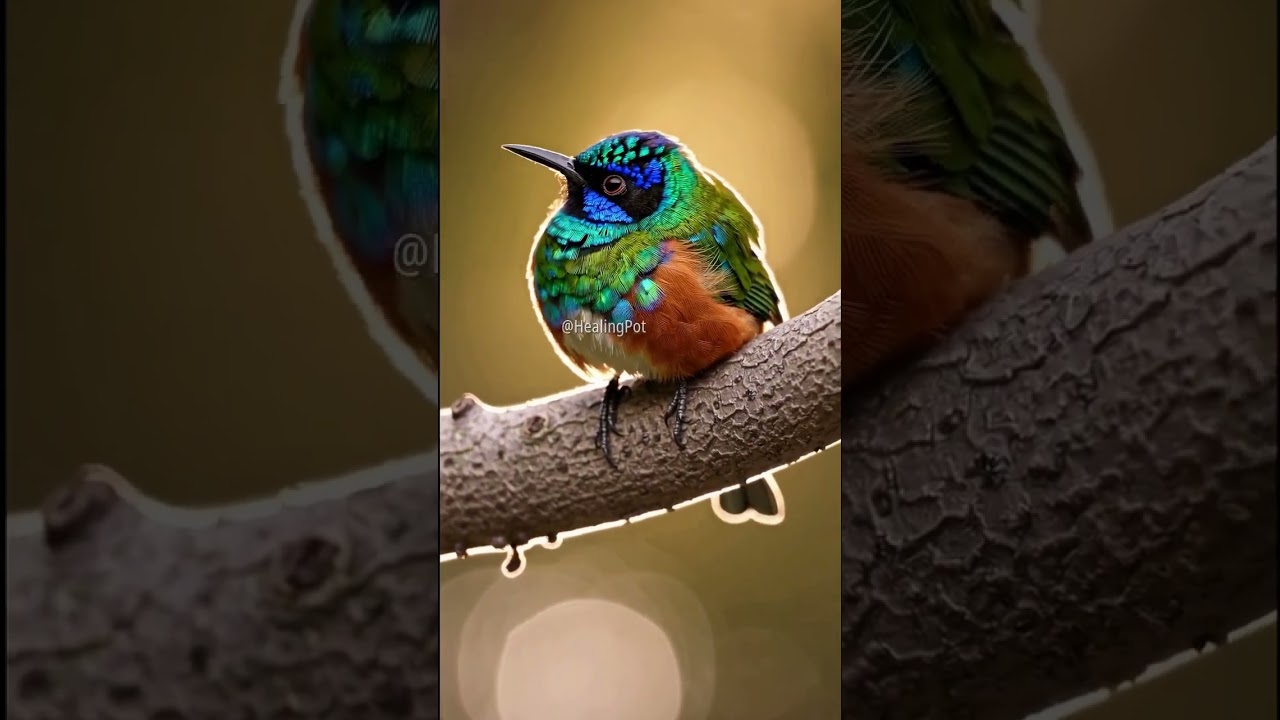 Vibrant Plumage Bird Perched Gracefully in Golden Light 🌅🐦 | #ColorfulBird #Nature