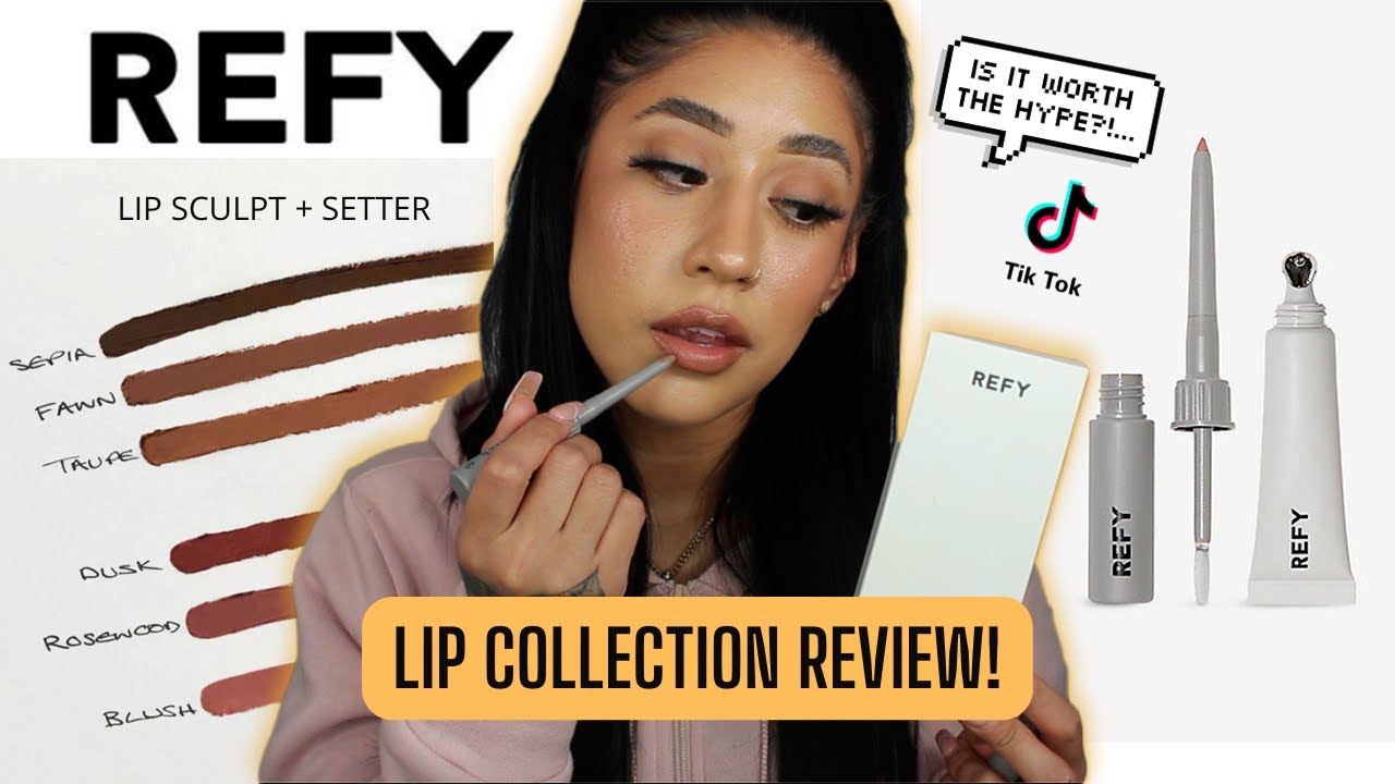 Testing REFY Lip Collection (Lip Sculpt, Setter and Lipgloss) *IS IT SMUDGE PROOF?!*👀