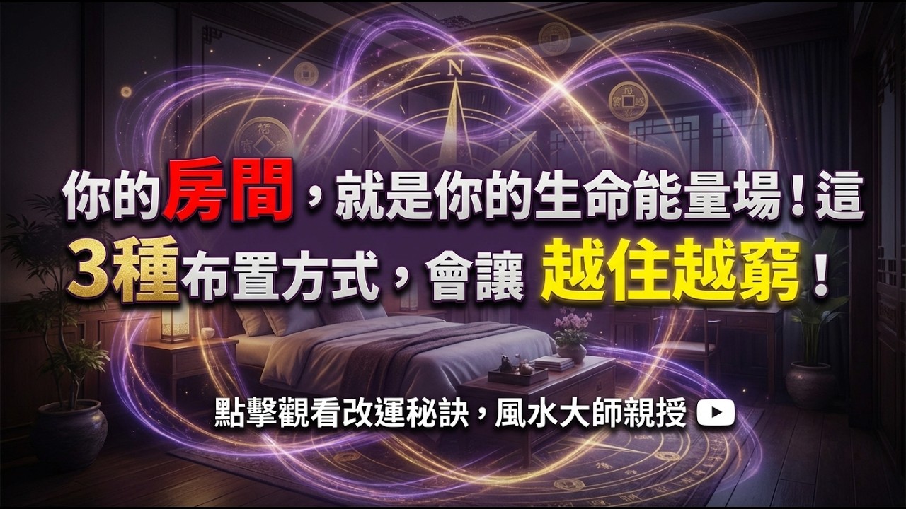 你的房間，就是你的生命能量場！這3種布置方式，會讓你越住越窮！ #居家環境 #倪師 #能量磁場 #風水禁忌 #心理學 #開運智慧 #改運 #生命規律