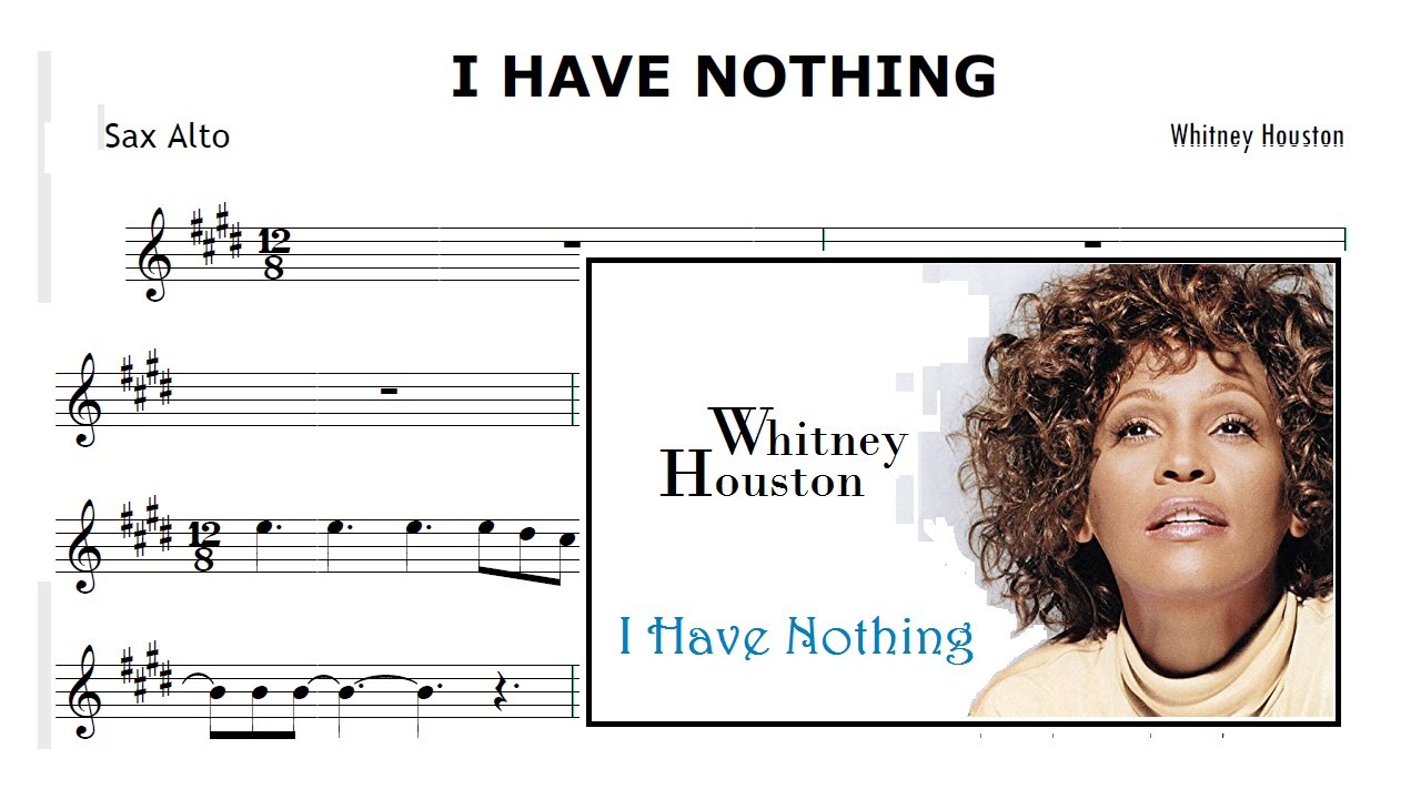 I Have Nothing - Whitney Houston (Partitura Sax Alto)