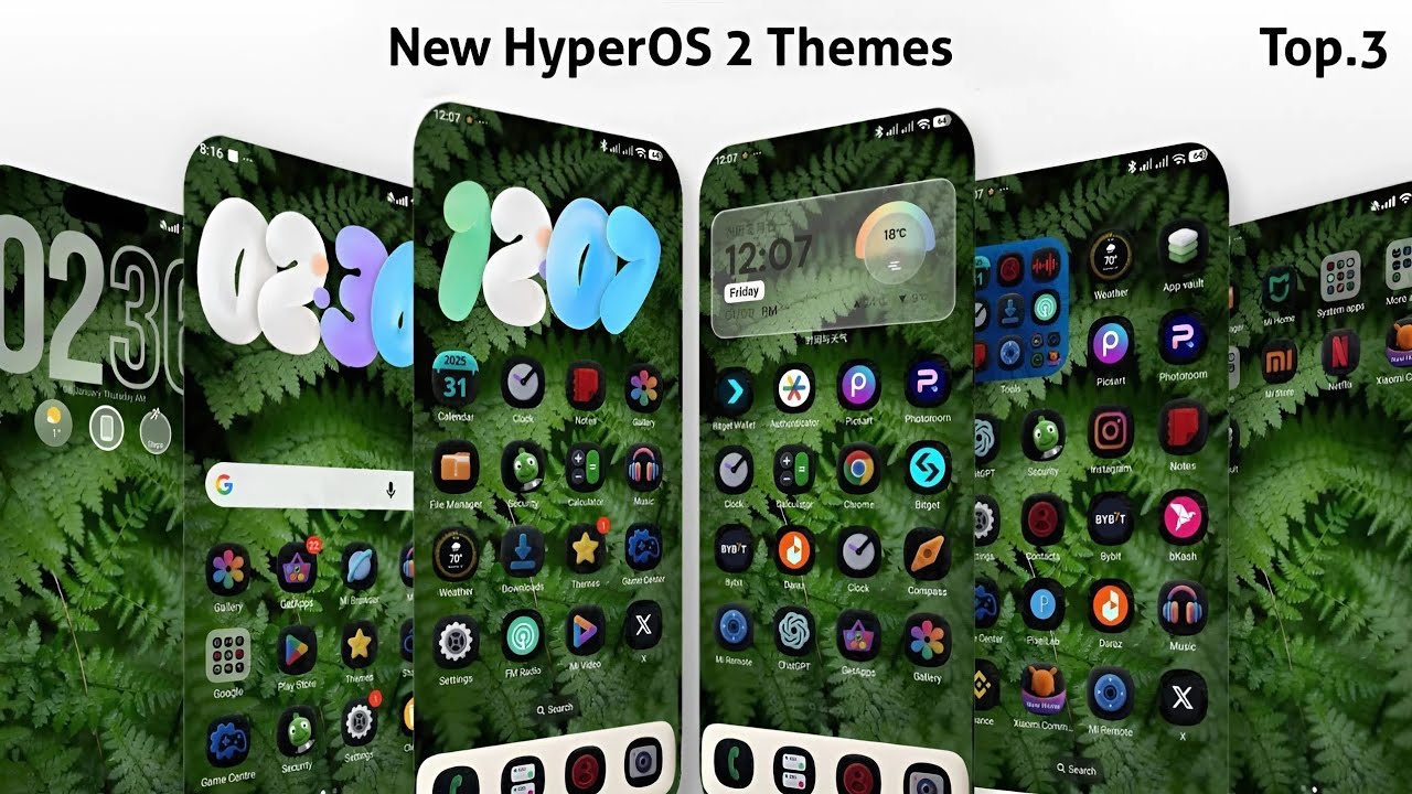 3 новые темы оформления центра управления HyperOS 2 для Xiaomi, Redmi, Poco | 3 лучшие темы Hyper...