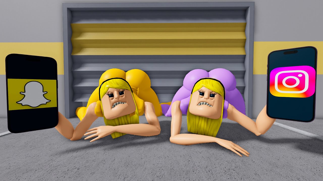 SNAPCHAT BARRY WOMAN AND INSTAGRAM BARRY WOMAN STUCK in BARRY'S PRISON RUN! #roblox #obby