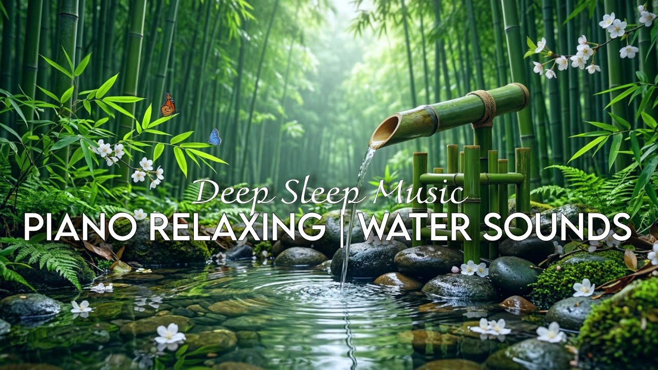 12 Hours of Soothing Water and Piano Sounds and Relaxing Music for Relaxation