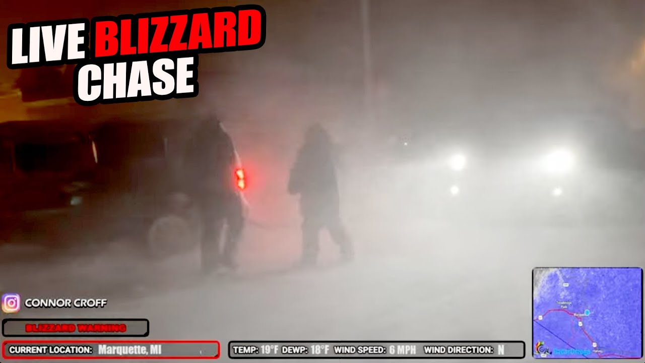 LIVE Michigan Storm Chaser | BLIZZARD WARNING | 65 MPH WIND GUSTS