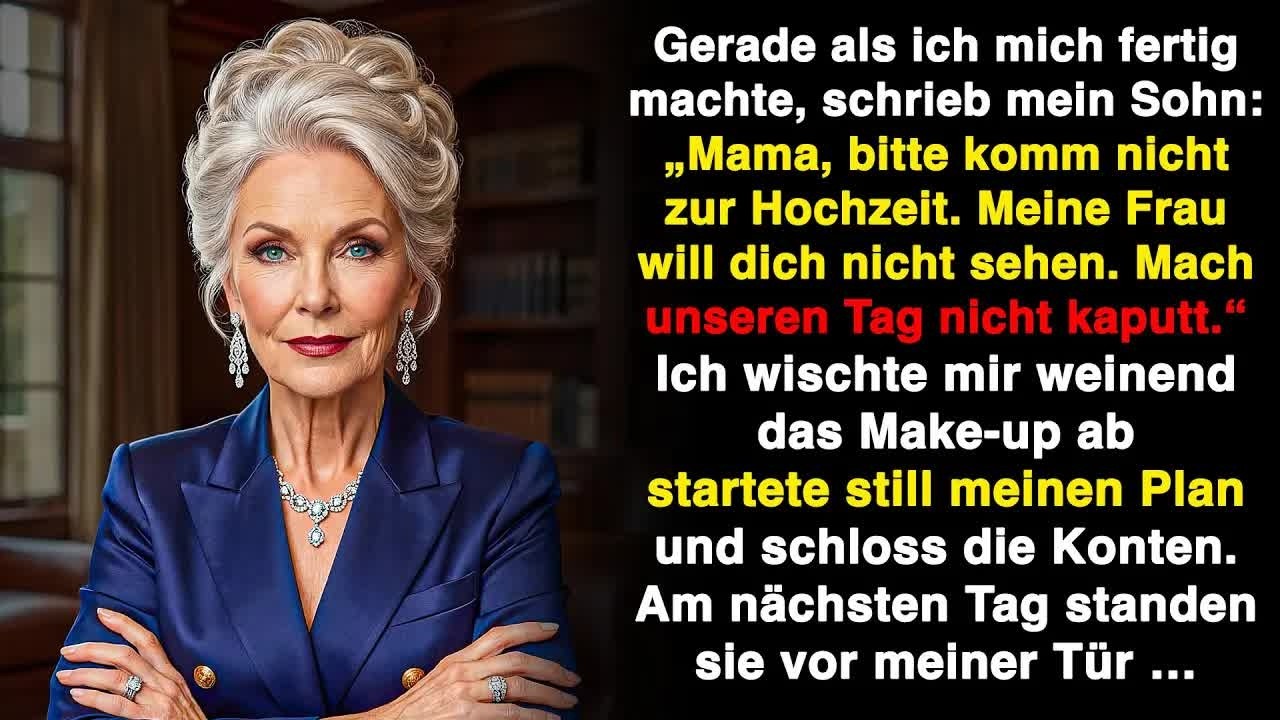 Mein Sohn sagte： „Mama, komm bitte nicht zur Hochzeit  Meine Frau will dich nicht sehen “