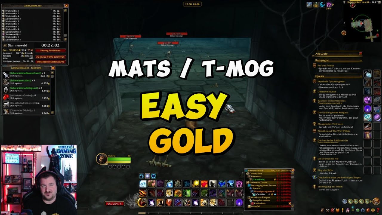 Gold mit Mats & T-Mog D&auml;mmerwald Katakomben in World of Warcraft #worldofwarcraft #blizzard