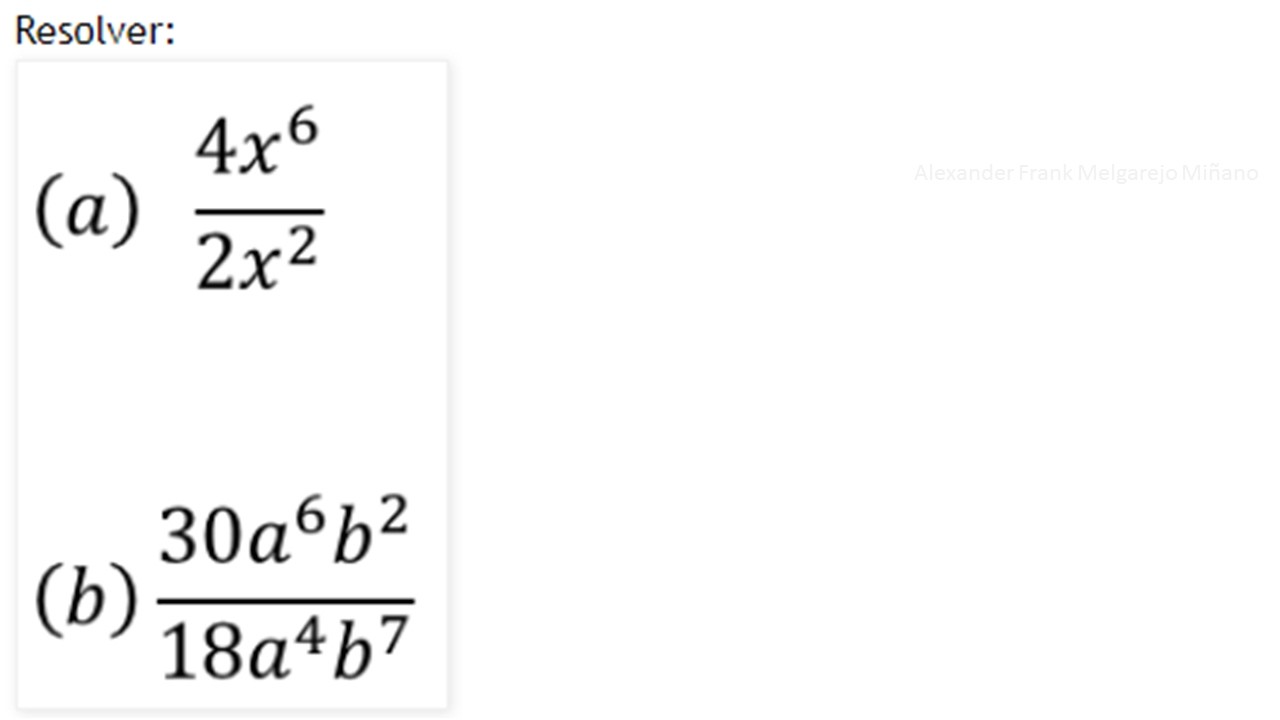 ÁLGEBRA | División de expresiones algebraicas