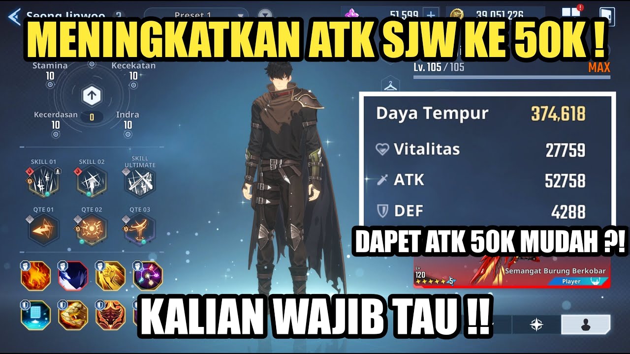 CARA MENINGKATKAN ATK SJW KE 50K !! - Solo Leveling Arise