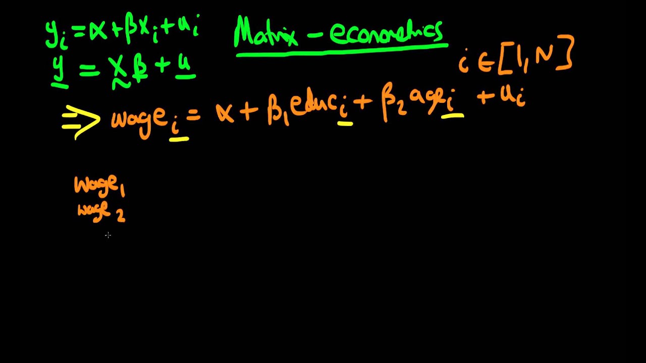 2 - Matrix formulation of econometrics -  example