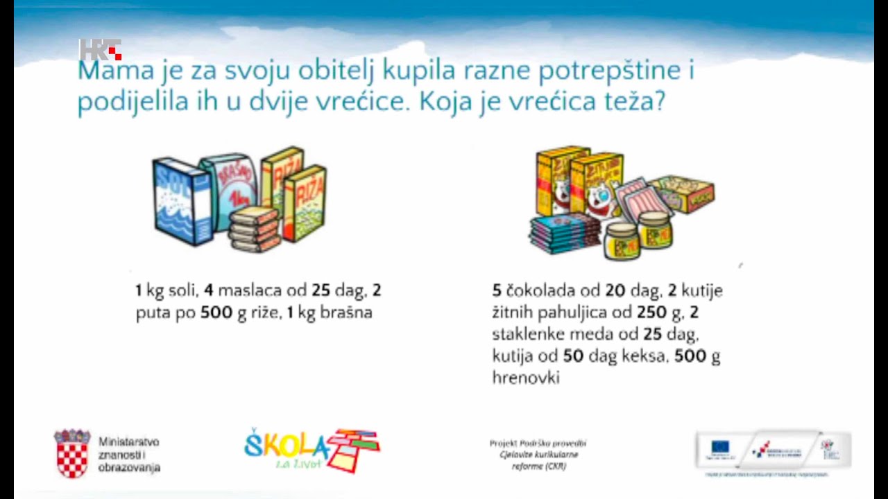 3. razred – Preračunavanje mjernih jedinica - matematički zadatak