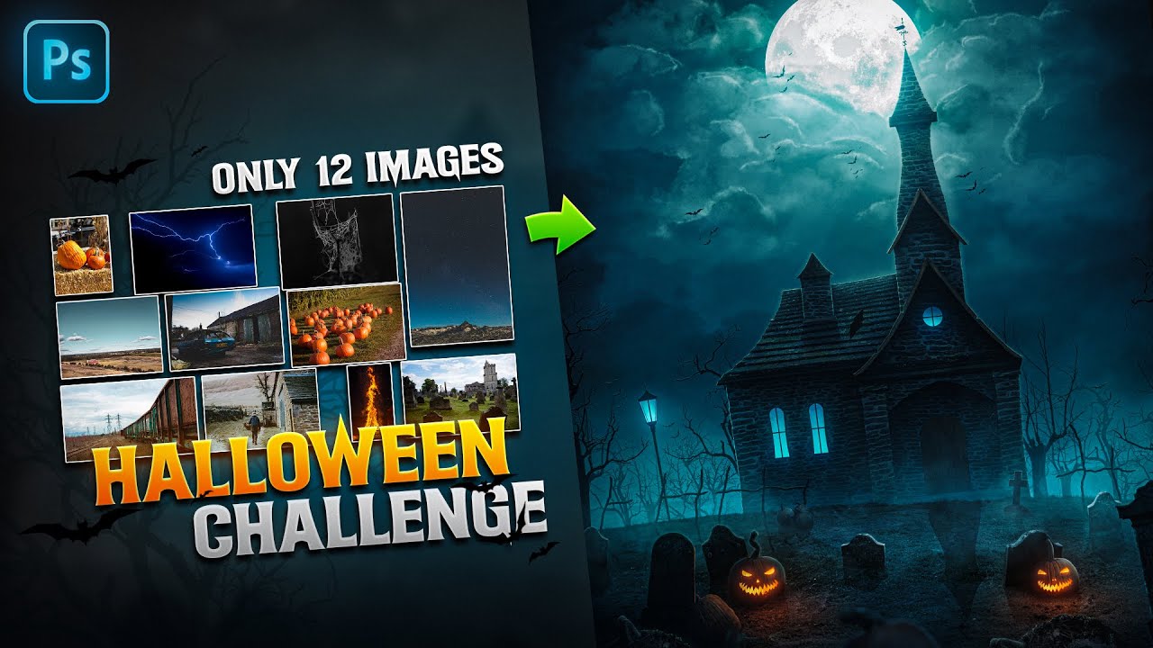 Making an Spooky Artwork using only 12 Images | 