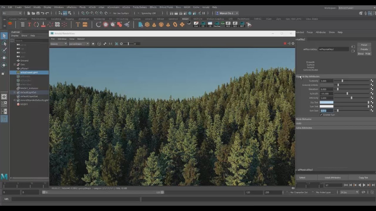 Maya 2018:  Create a 620,000,000 Poly Forest in 10 Minutes