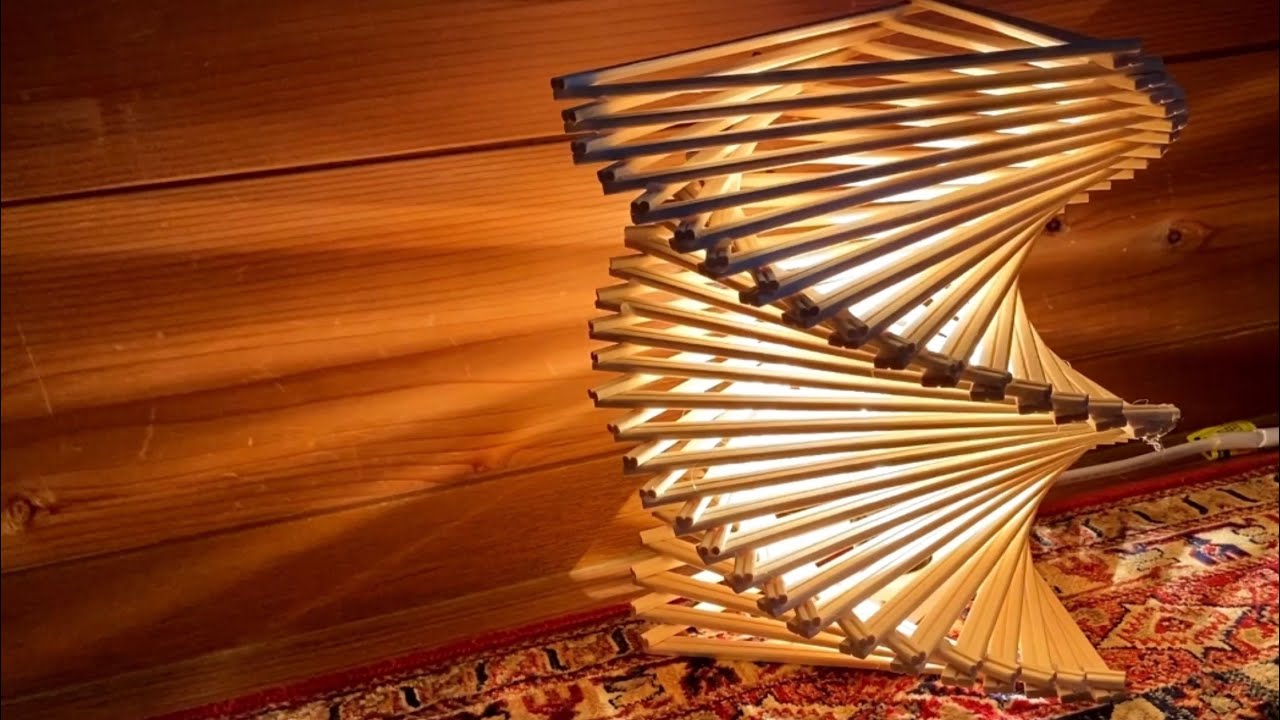 【工作/DIY】割り箸でシェードランプ作ってみた/I made a lamp shade with split chopsticks