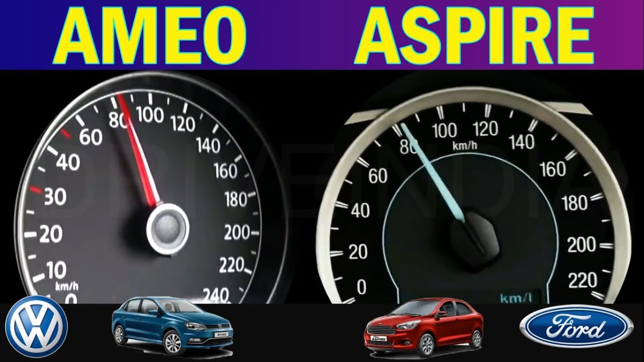 Volkswagen Ameo vs Ford Aspire 0-100 Speed test | 1.5 Diesel | TDi vs TDCi | Acceleration test