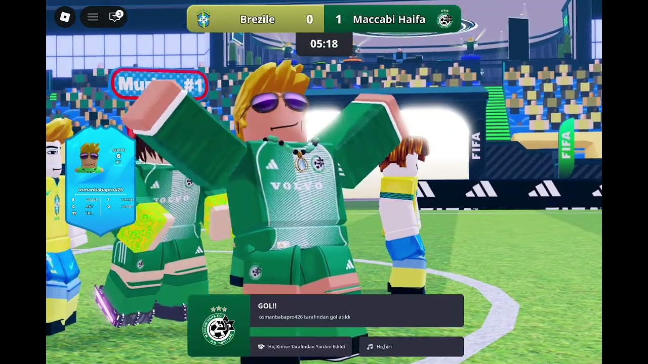 Futbol oynadım.
