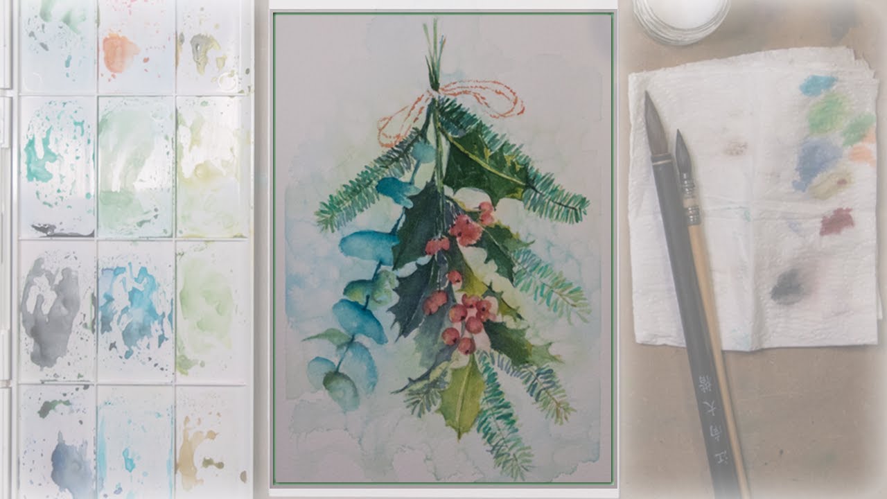 Tutoriel - Aquarelle - Carte de voeux - Talline Occrerou
