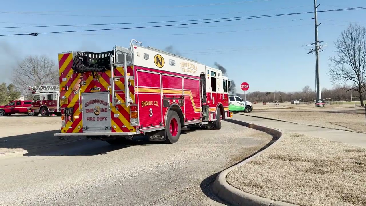 Jonesboro Fire Department Working a Brush Fire