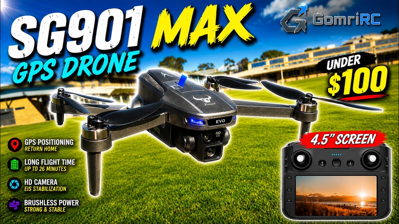Бесщеточный GPS-дрон с пультом с экраном ДЕШЕВЛЕ $100 | ZLL SG901 MAX
