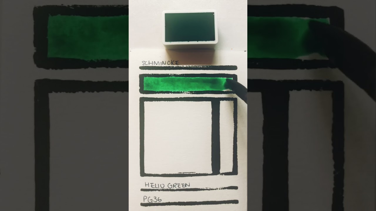Schmincke Watercolor Swatch - Helio Green - PG36