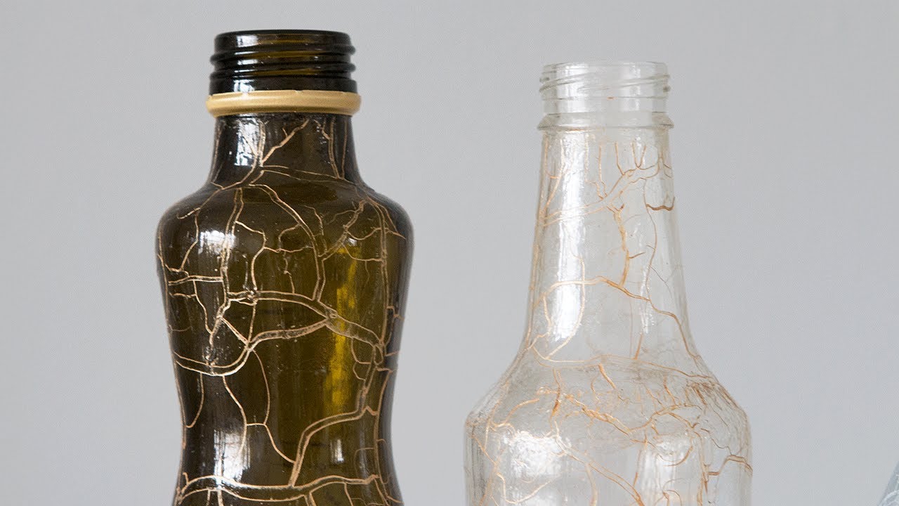 Como Fazer Artesanato com Garrafas de Vidro Craqueladas Reciclagem e Customização
