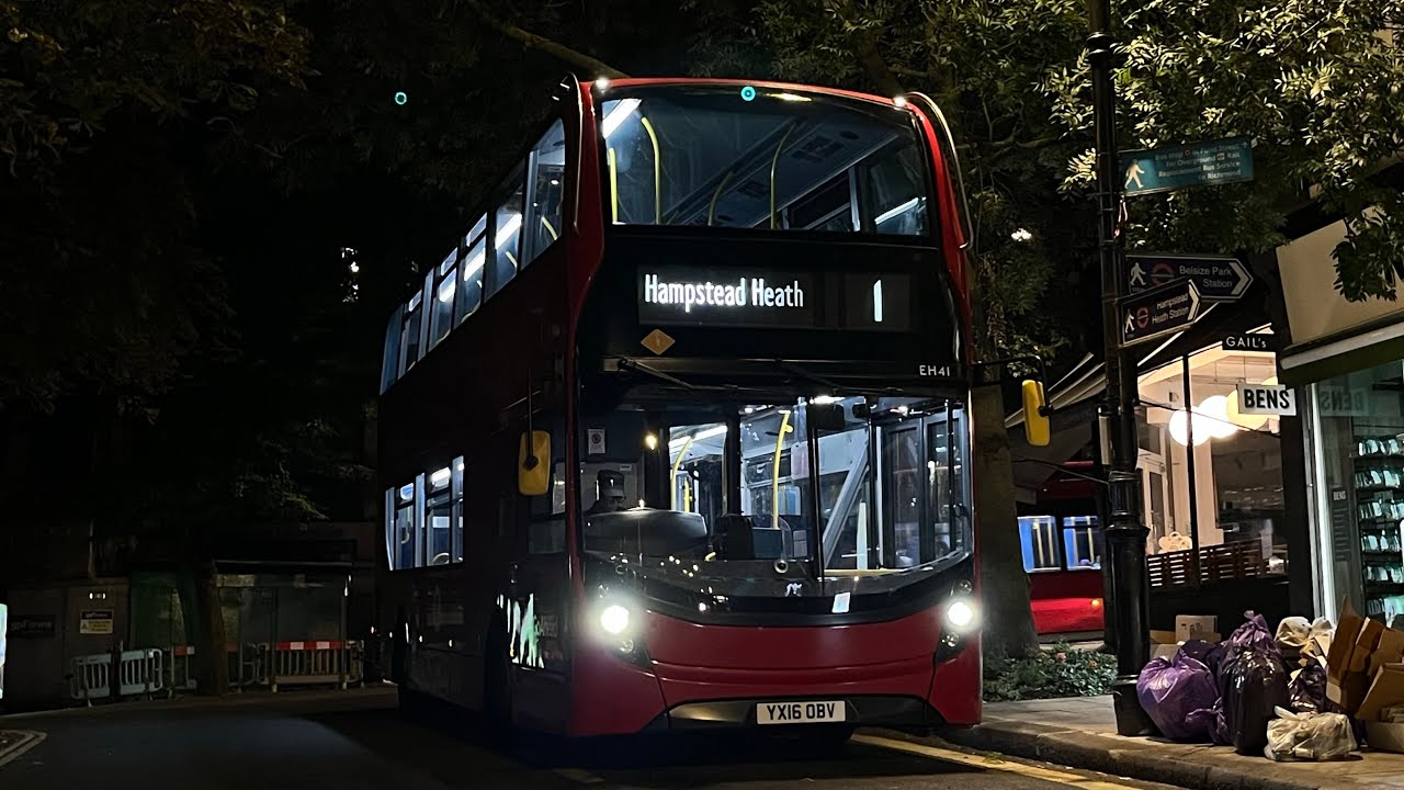 Full Route Visual. Route 1: Canada Water - Hampstead Heath | Enviro400MMC EH41 YX16 OBV