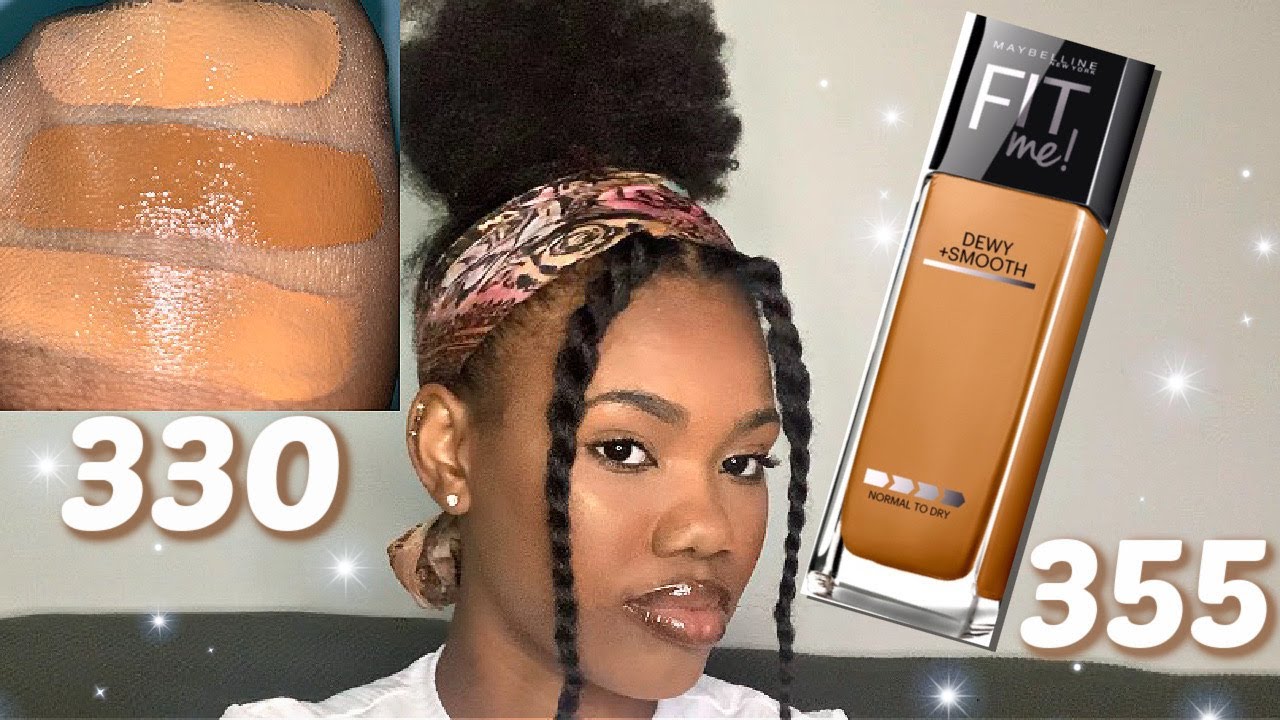 СВОТЧИ тональной основы Maybelline Fit me DEWY AND SMOOTH 330 Toffee и 355 Coconut | Queen Naimah