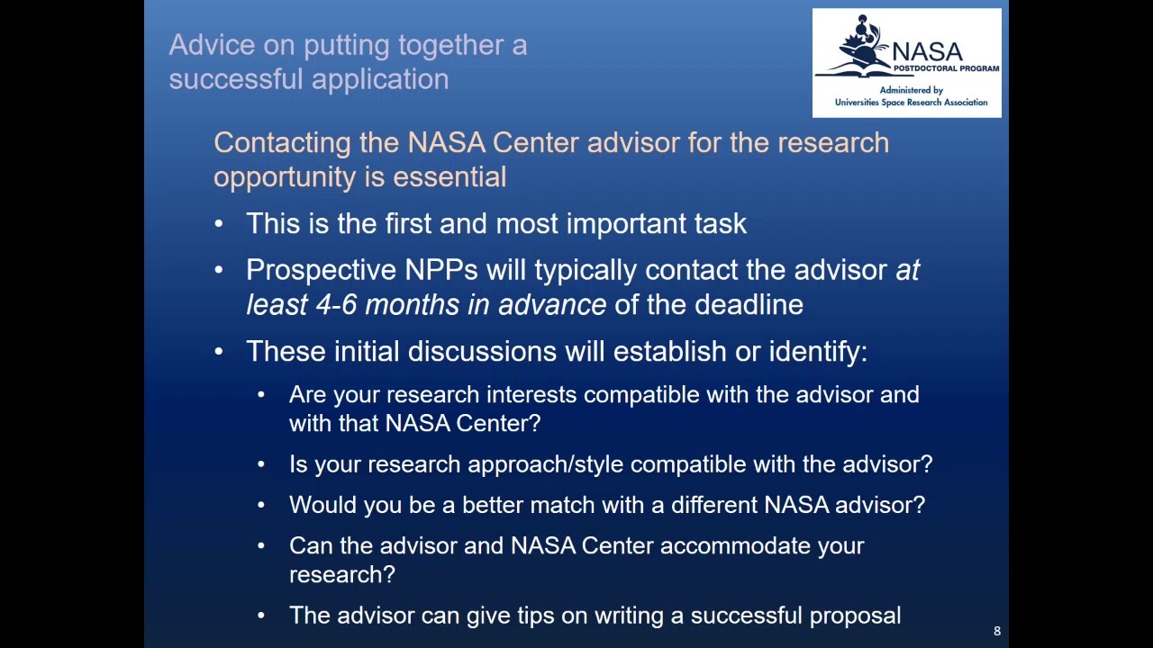 Federal Grant Proposal Writing 101: NASA Postdoctoral Program Fellowship