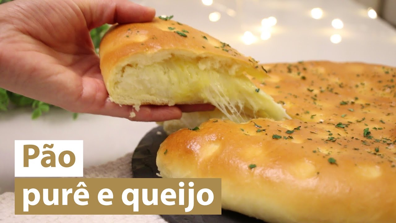 PÃO RECHEADO COM PURÊ E QUEIJO | Não precisa sovar 🥕🐇